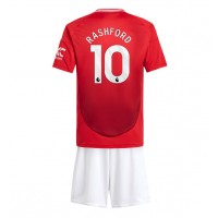 Manchester United Marcus Rashford #10 Fußballbekleidung Heimtrikot Kinder 2024-25 Kurzarm (+ kurze hosen)